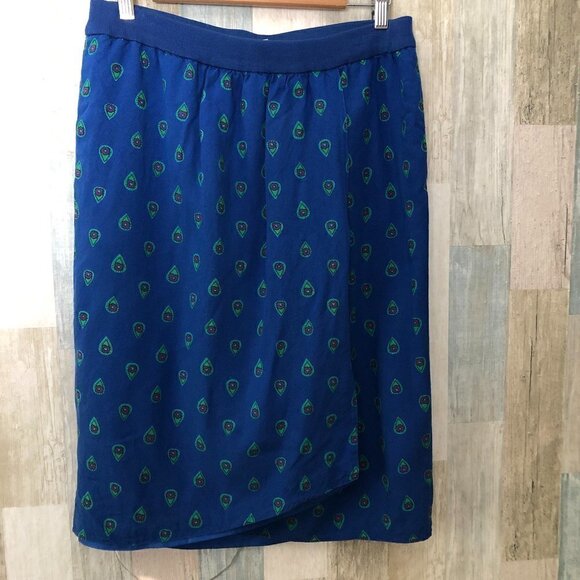 Liz Claiborne Dresses & Skirts - Vintage LIZ CLAIBORNE Blue Green Geo Print Midi Skirt size 10